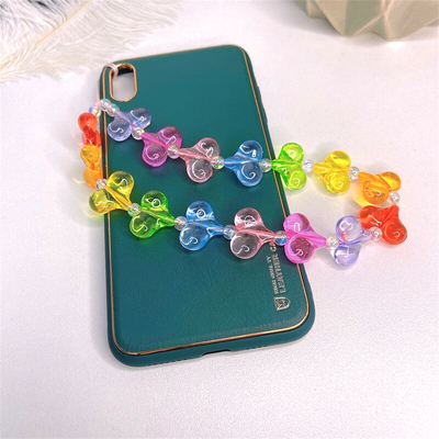 Rainbow heart phone strap