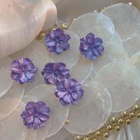 Purple Flower Stud Earrings - Thumbnail 1