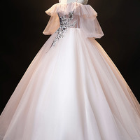 A-Line Pink Spaghetti Straps Long Ball Gown Dress - Thumbnail 2