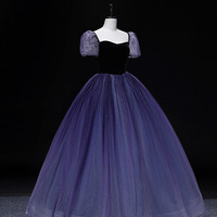 Purple A-line Sparkly Tulle Long Prom Dress - Thumbnail 2