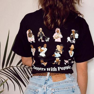 Rappers with puppies black tee
