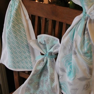 Burp cloth bundle ~ modern roses