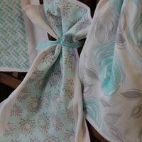 Burp Cloth Bundle ~ Modern Roses - Thumbnail 1