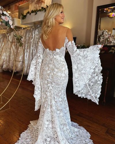 Bohemian Mermaid Sweetheart Lace Wedding Dresses