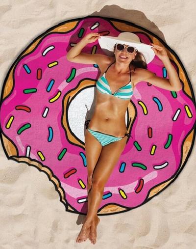 Pink Donut Beach Blanket