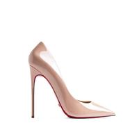 New Thin Heel 12cm Patent Leather Small High Heels Women's Nude Pink Sexy Pointed Shoes - Thumbnail 5