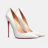 New Pointed toe High Heels White Light Super Fine Heel Women's Single Shoes 12cm - Thumbnail 3