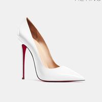 New Pointed toe High Heels White Light Super Fine Heel Women's Single Shoes 12cm - Thumbnail 4