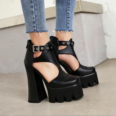 New summer thick heel waterproof platform cool shoes spring and autumn fish mouth roman cool boots women