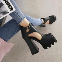 New Summer Thick Heel Waterproof Platform Cool Shoes Spring And Autumn Fish Mouth Roman Cool Boots Women - Thumbnail 3