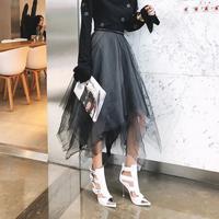 High Heel Sandals Buckle Fashion Belt Buckle Catwalk Booties - Thumbnail 2