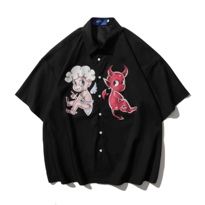 Free Shipping-ANGEL VS DEVIL BOY SHIRT