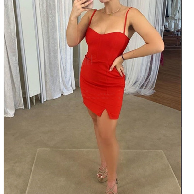 Spaghetti Straps Short Homecoming Dresses Red