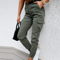 Fashion Women'S Green Long Pants - Thumbnail 1