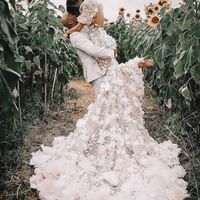 Romantic Mermaid Sweetheart Open Back Lace Wedding Dresses with Sleeves,879 - Thumbnail 2