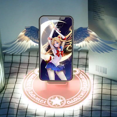 Sailor moon premium angel wings wireless charger suitable for iphone huawei xiaomi samsung wireless fast charging  universal charger - Thumbnail 3