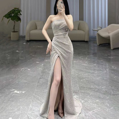 Mermaid sequins long prom dress evening dress - Thumbnail 2