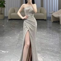Mermaid sequins long prom dress evening dress - Thumbnail 3