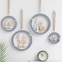 Wooden Elk Reindeer Tree Hanging Wall Decor - Thumbnail 1