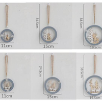 Wooden Elk Reindeer Tree Hanging Wall Decor - Thumbnail 6