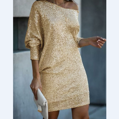 Long sleeve slim women solid color dress