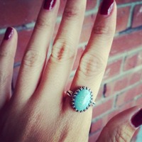 "Tiffany" Turquoise Sterling Silver Ring - Thumbnail 3