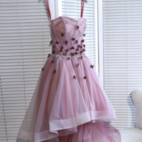 Hi Low Homecoming Dresses Sweetheart with 3D Flowers - Thumbnail 2