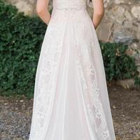 Modest Beach Wedding Dresses, Lace Chiffon Boho Bridal Gown,1448 - Thumbnail 1