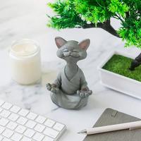 Zen Yoga Pose Meditation Cat Collectible Figurine Decor - Thumbnail 4