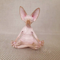 Sphynx Cat Meditate Zen Yoga Relaxed Pose Collectible Figurines - Thumbnail 5