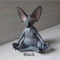Sphynx Cat Meditate Zen Yoga Relaxed Pose Collectible Figurines - Thumbnail 8