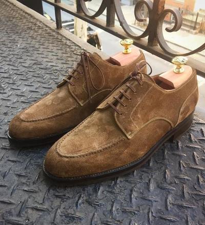 Trendy Men's Hand Stitch Brown Split Toe Style Shoes