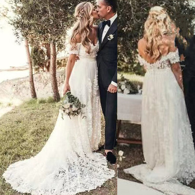 Off shoulder wedding dresses bridal gown bg0l - Thumbnail 2