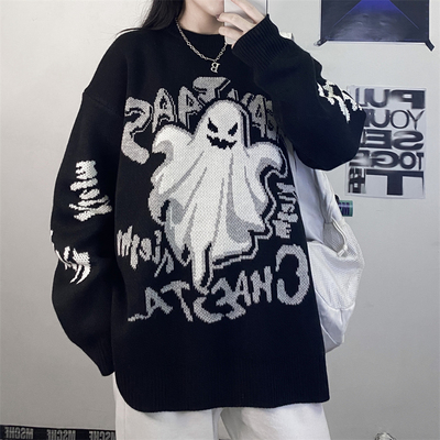 Oversized Ghost Jacquard Sweater