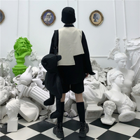 Grunge Bear Zipper Black Backpack - Thumbnail 3