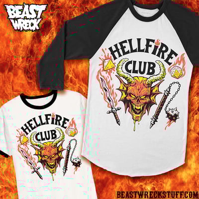 Hellfire club ringer or raglan shirt - Thumbnail 2