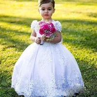 Lace Cute Wedding Girl Dress Flower Girl Dress Foraml Occasion Kids Clothing Princess Dress,1456 - Thumbnail 1