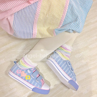 angel-babydoll girls dream pink blue childlike canvas shoes - Thumbnail 2