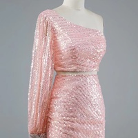 Two Piece Pink Homecoming Dresses Single Length - Thumbnail 2