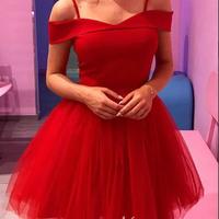 Short Red Tulle Graduation Dress Homecoming Dresses，887 - Thumbnail 2