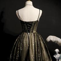 Spaghetti Strap Beaded Black Lace Homecoming Dresses，889 - Thumbnail 1