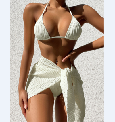 Sexy Stretch Backless Three-Piece Bikini Swimsuit