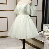 Green tulle short prom dress homecoming dress - Thumbnail 3