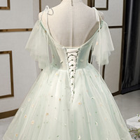 Green tulle short prom dress homecoming dress - Thumbnail 4