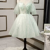 Green tulle short prom dress homecoming dress - Thumbnail 5