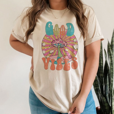 Good vibes mushroom tee - Thumbnail 2