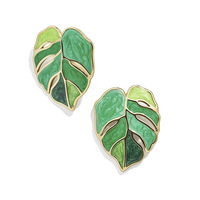 LEAF STUD EARRINGS - Thumbnail 2