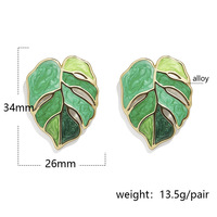 LEAF STUD EARRINGS - Thumbnail 3