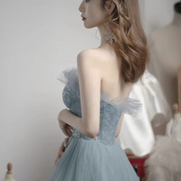 Cute tulle sequins short prom dress homecoming dress - Thumbnail 3