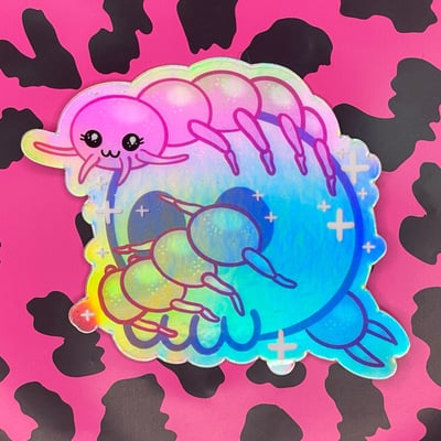 Centipede holographic vinyl sticker